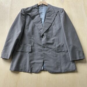 Vintage Playboy Blazer‎ Mens 48 Gray Pinstripe Peak Lapel Sport Coat Jacket